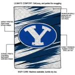 byu cougars wild lines blue white quilt blanket best selling