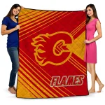 calgary flames arrow layers red quilt blanket best selling