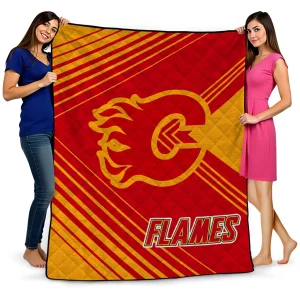 calgary flames arrow layers red quilt blanket best selling