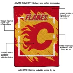 calgary flames block border red quilt blanket best selling