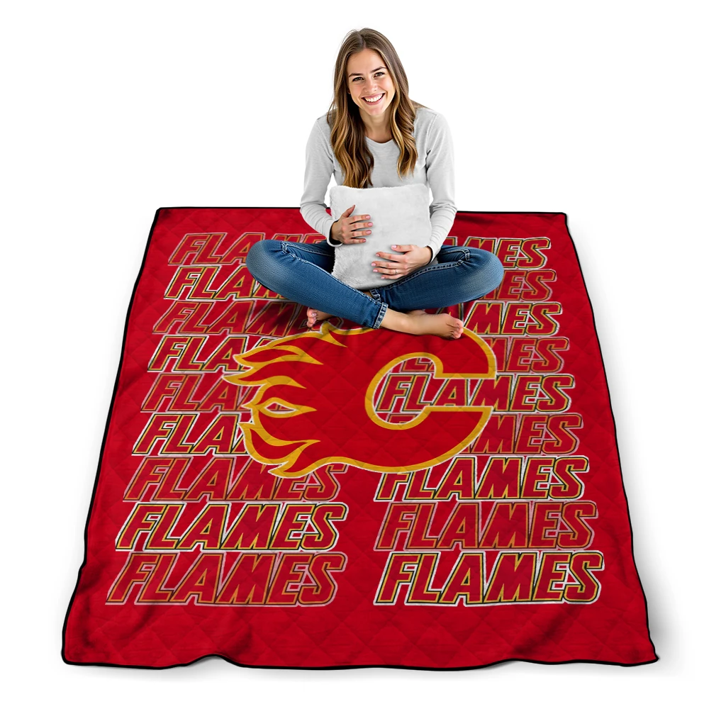 calgary flames bold red quilt blanket high quality calgary flames bold red quilt blanket high quality