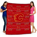 Calgary Flames Handdrawn Stripes Red Quilt Blanket 1 calgary flames handdrawn stripes red quilt blanket best selling