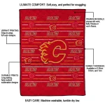calgary flames handdrawn stripes red quilt blanket best selling