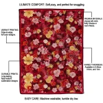 calgary flames hibiscus foliage red quilt blanket best selling