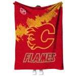 calgary flames nhl shield red quilt blanket best selling