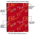 calgary flames sketch lines red quilt blanket best selling