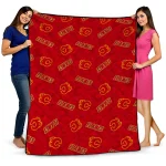 calgary flames solid classic red quilt blanket best selling
