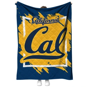 california golden bears block border blue quilt blanket fashion forward