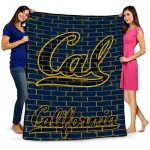 california golden bears brick grid blue quilt blanket best selling