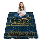 california golden bears brick grid blue quilt blanket best selling