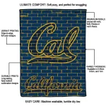 california golden bears brick grid blue quilt blanket best selling