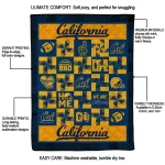 california golden bears helmet heart blue quilt blanket best selling