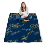 california golden bears sketch lines blue quilt blanket best selling