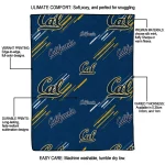 california golden bears sketch lines blue quilt blanket best selling