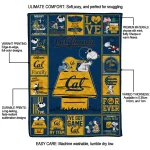 california golden bears snoopy love blue quilt blanket best selling