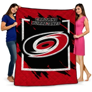 carolina hurricanes block border red quilt blanket best selling