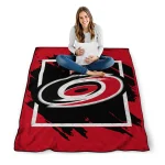 carolina hurricanes block border red quilt blanket best selling