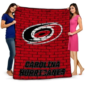 carolina hurricanes brick grid red quilt blanket best selling