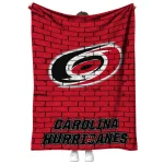 carolina hurricanes brick grid red quilt blanket best selling