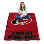 carolina hurricanes brick grid red quilt blanket best selling