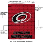 carolina hurricanes brick grid red quilt blanket best selling