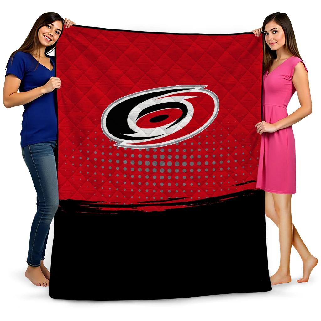 carolina hurricanes dot illusion red quilt blanket best selling