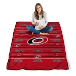 carolina hurricanes handdrawn stripes red quilt blanket best selling