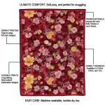 carolina hurricanes hibiscus foliage red quilt blanket best selling