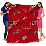 carolina hurricanes sketch lines red quilt blanket best selling