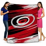 carolina hurricanes wild lines red white quilt blanket best selling