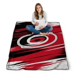 carolina hurricanes wild lines red white quilt blanket best selling
