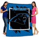 Carolina Panthers Block Border Blue Quilt Blanket 1 carolina panthers block border blue quilt blanket best selling
