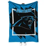 carolina panthers block border blue quilt blanket best selling