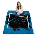 carolina panthers block border blue quilt blanket best selling