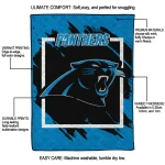 carolina panthers block border blue quilt blanket best selling