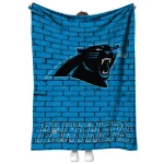 carolina panthers brick grid blue quilt blanket best selling