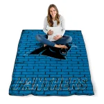 carolina panthers brick grid blue quilt blanket best selling