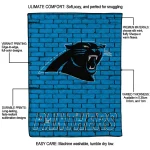 carolina panthers brick grid blue quilt blanket best selling
