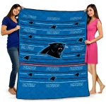 carolina panthers handdrawn stripes blue quilt blanket best selling