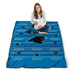 carolina panthers handdrawn stripes blue quilt blanket best selling