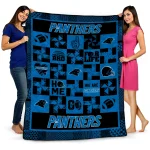 carolina panthers helmet heart blue quilt blanket best selling