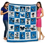carolina panthers mickey pattern blue white quilt blanket best selling
