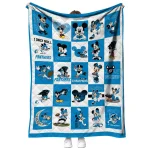 carolina panthers mickey pattern blue white quilt blanket best selling
