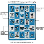 carolina panthers mickey pattern blue white quilt blanket best selling