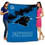 carolina panthers shield badge blue quilt blanket best selling