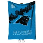carolina panthers shield badge blue quilt blanket best selling