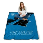 carolina panthers shield badge blue quilt blanket best selling