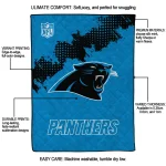 carolina panthers shield badge blue quilt blanket best selling