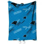 carolina panthers sketch lines blue quilt blanket best selling