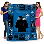 carolina panthers snoopy love blue quilt blanket best selling